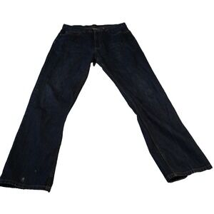PERRY ELLIS Mens Jeans Size 36x32 Regular‎ Fit Dark Denim Straight Leg